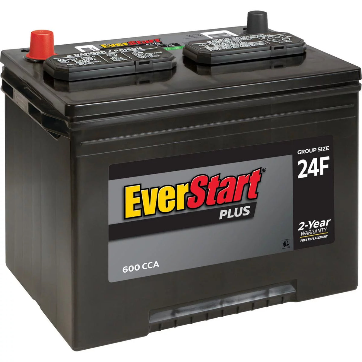 Lead Acid Automotive Battery, Group Size 24F 12 Volt, 600 CCA B509