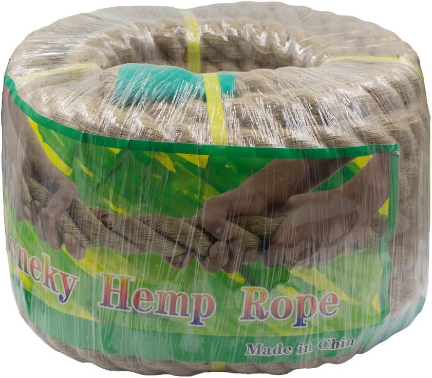 Twisted Hemp Rope for Crafts, Climbing, Anchor, Hammock, Cat Scratching Post, Tug of War, Decorate (1 inch x 96 Feet) Pack of 2 M724