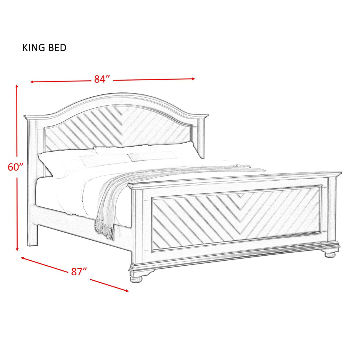 King Panel Bed T871