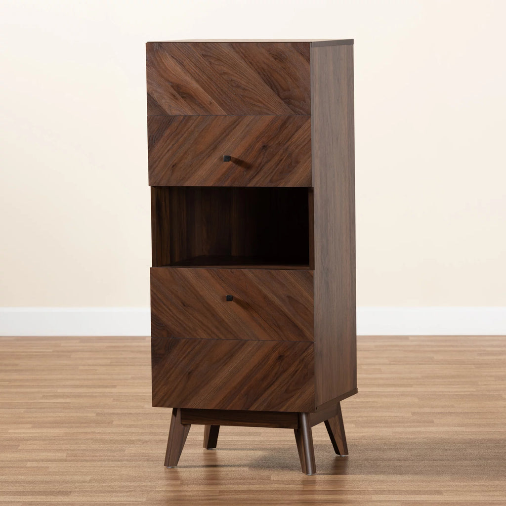 Walnut Brown Wood Storage Cabinet T867797