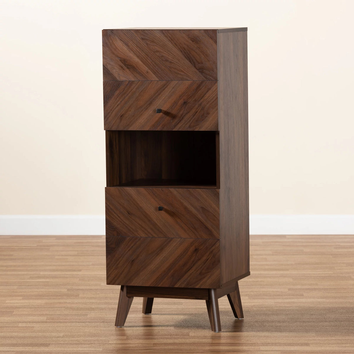 Walnut Brown Wood Storage Cabinet T867797