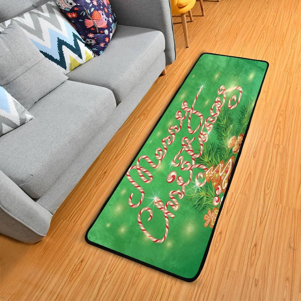 2'x6' Christmas Kitchen Runner Rug with Rubber Backing V60115