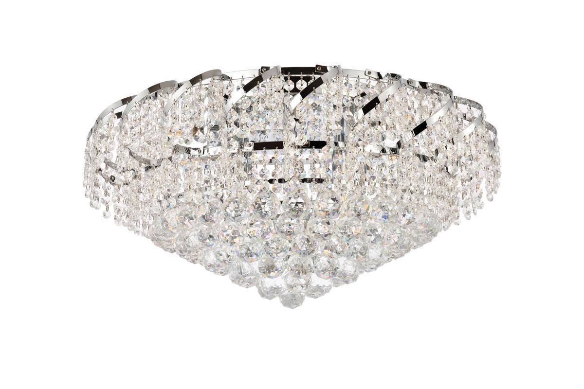 10 Light Chrome Flush Mount Clear Crystal I171752