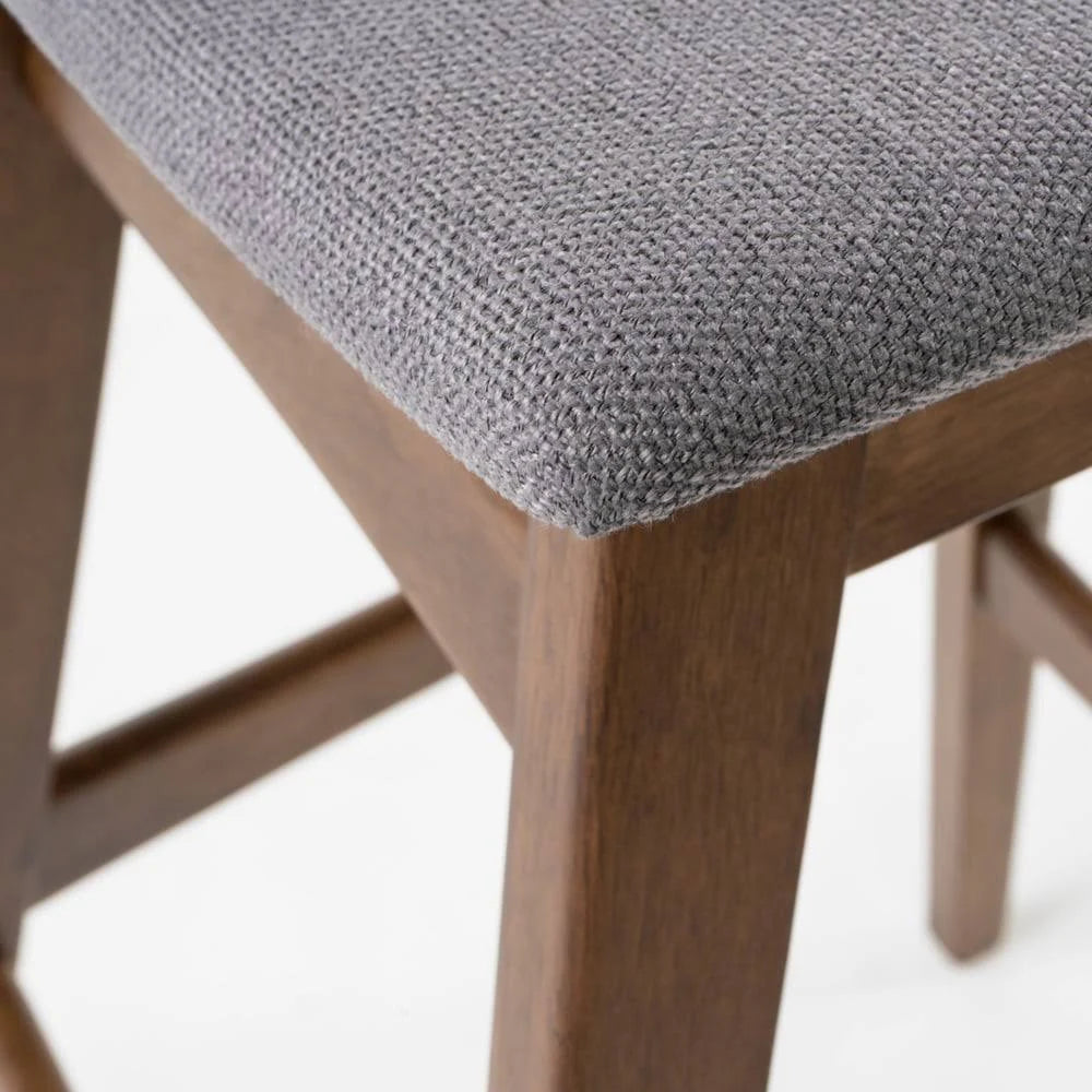 Dark Grey Fabric Bar Stool Set of 2 U99599