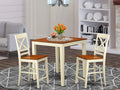 3 Piece Counter Height Set with Square Pub Table and 2 Chairs R291