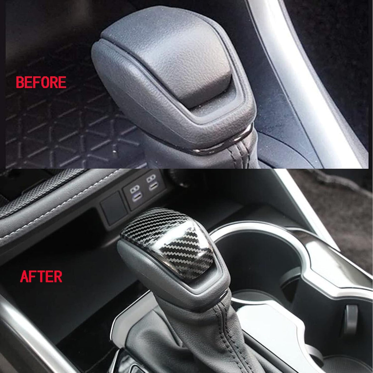 Carbon Fiber Style Gear Shift Knob Cover Pack of 2 B39997