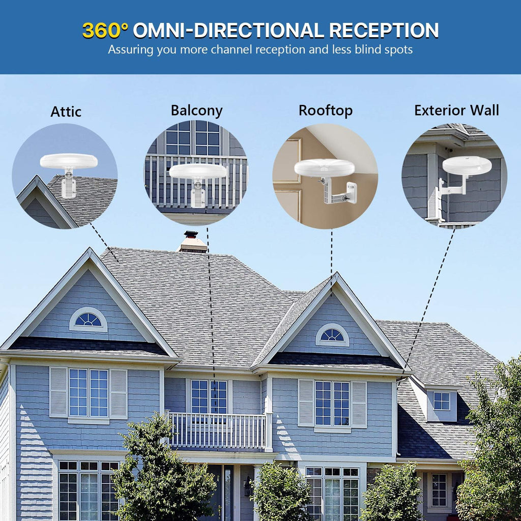 Outdoor TV Antenna Amplified Long Range 4K 1080P UHF VHF O13428