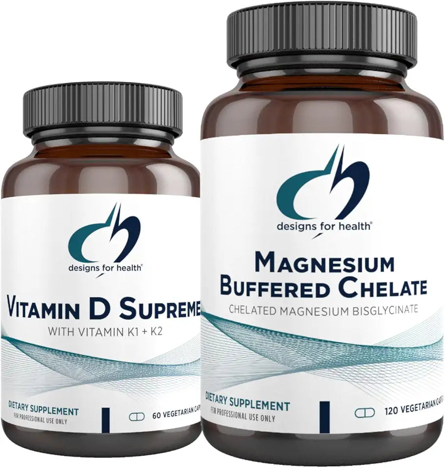 Vitamin D3 5000 IU with Vitamin K + Magnesium Glycinate 60 Capsules + 180 Capsules W575477