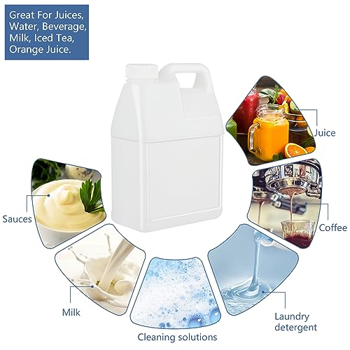 2.5 Gallon Clear Plastic HDPE Jugs with Lids Q394