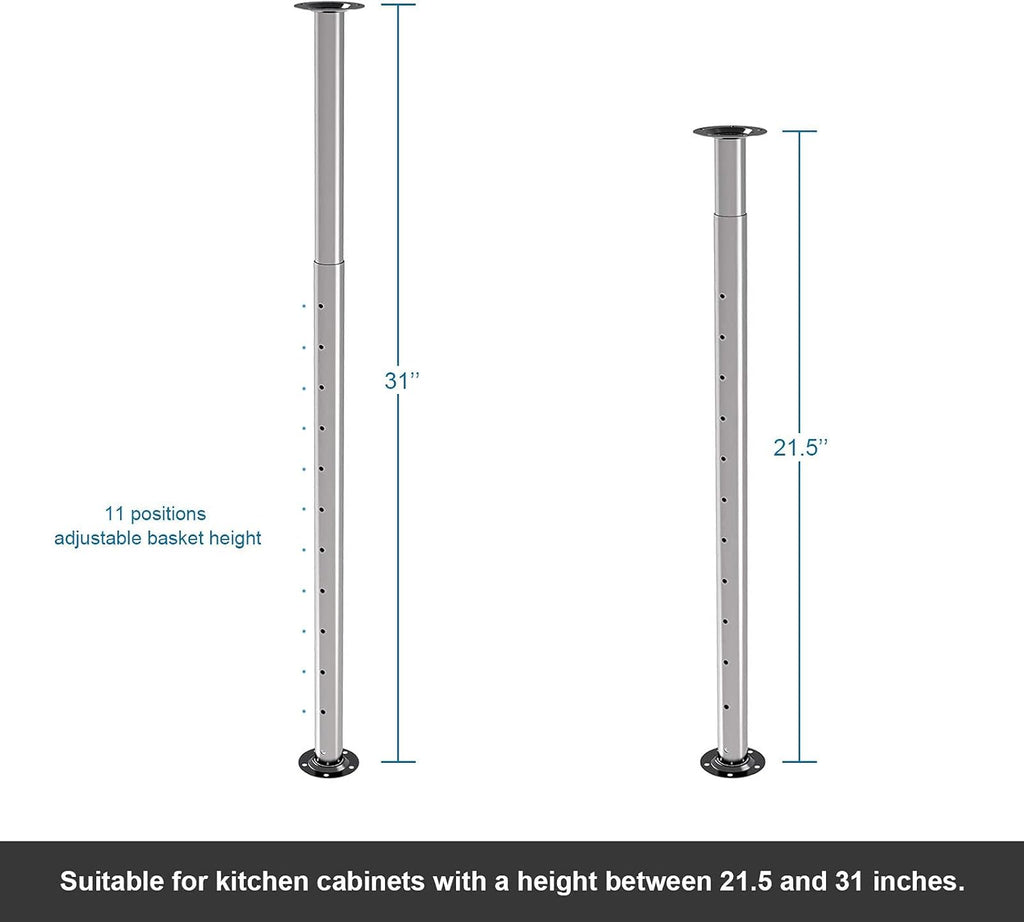 28'' 2 Tier Kidney Shaped Lazy Susan Cabinet Organizer M84044