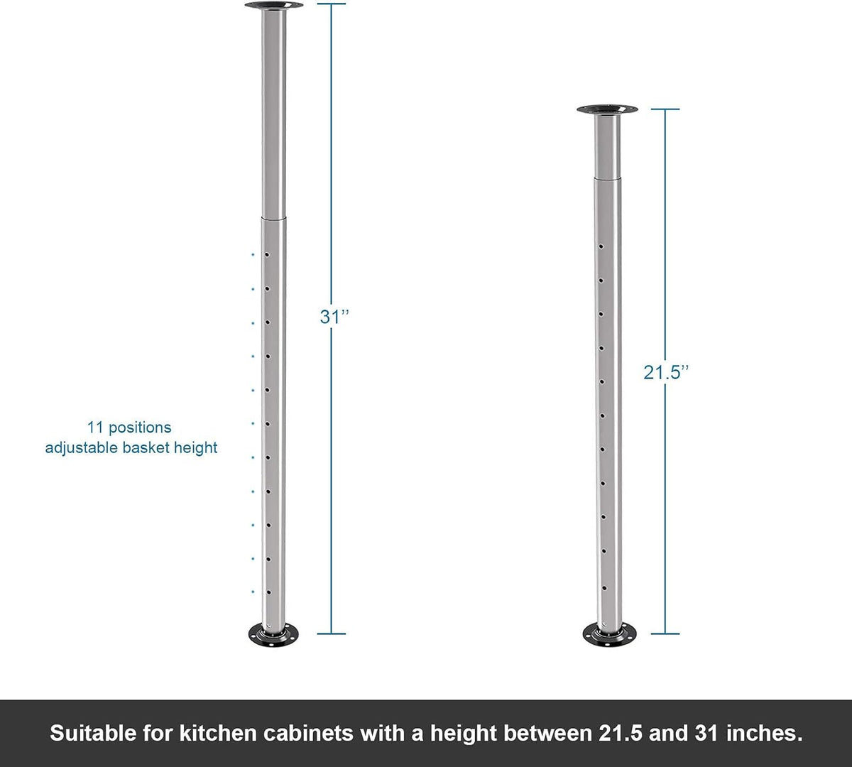 28'' 2 Tier Kidney Shaped Lazy Susan Cabinet Organizer M84044