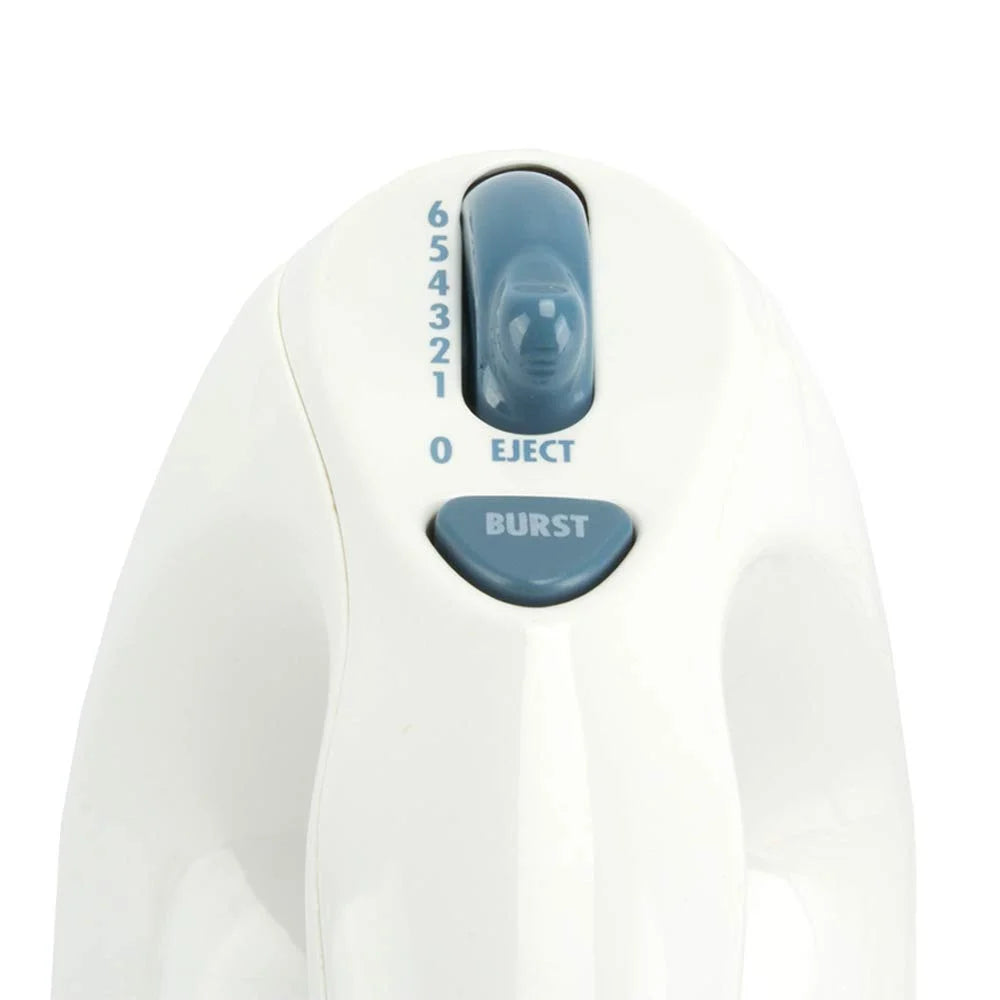 White 6-Speed Electric Hand Mixer with Whisk, Beaters, Storage Case V1933