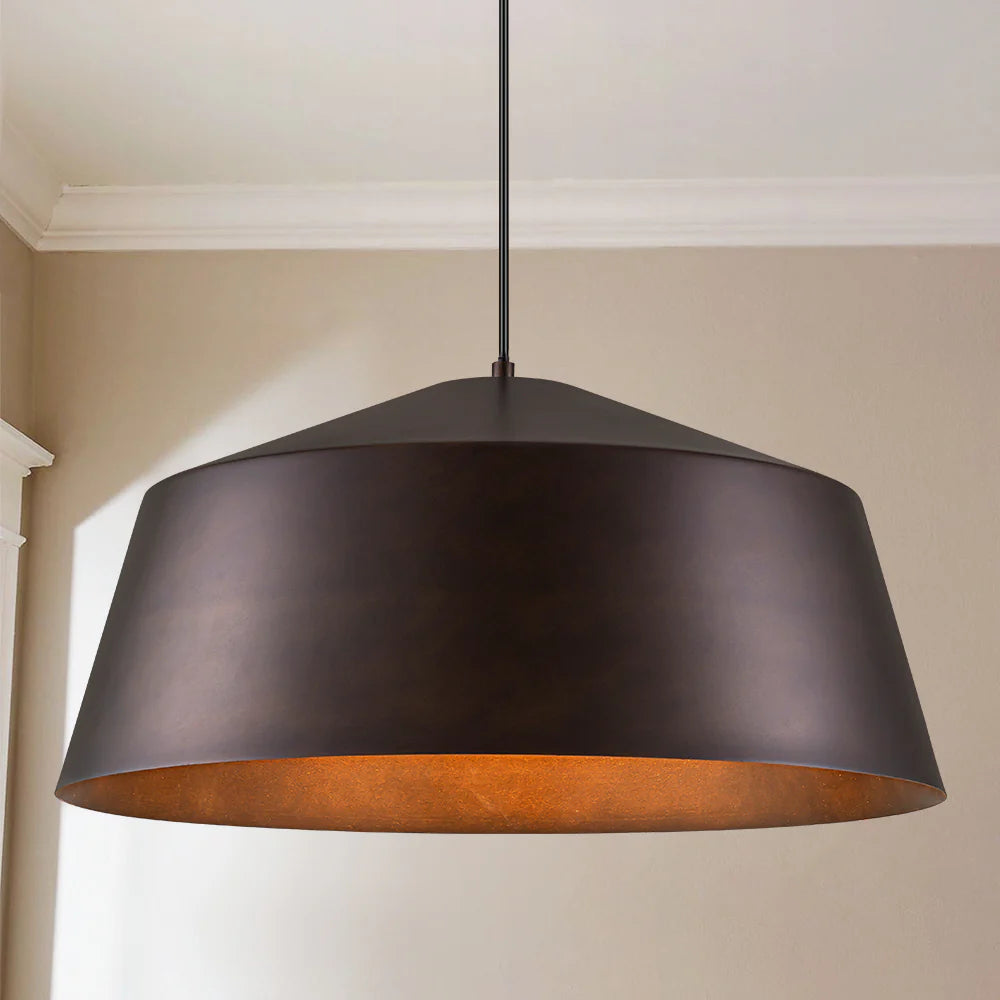 Antique Brown Dome Industrial Pendant O2260