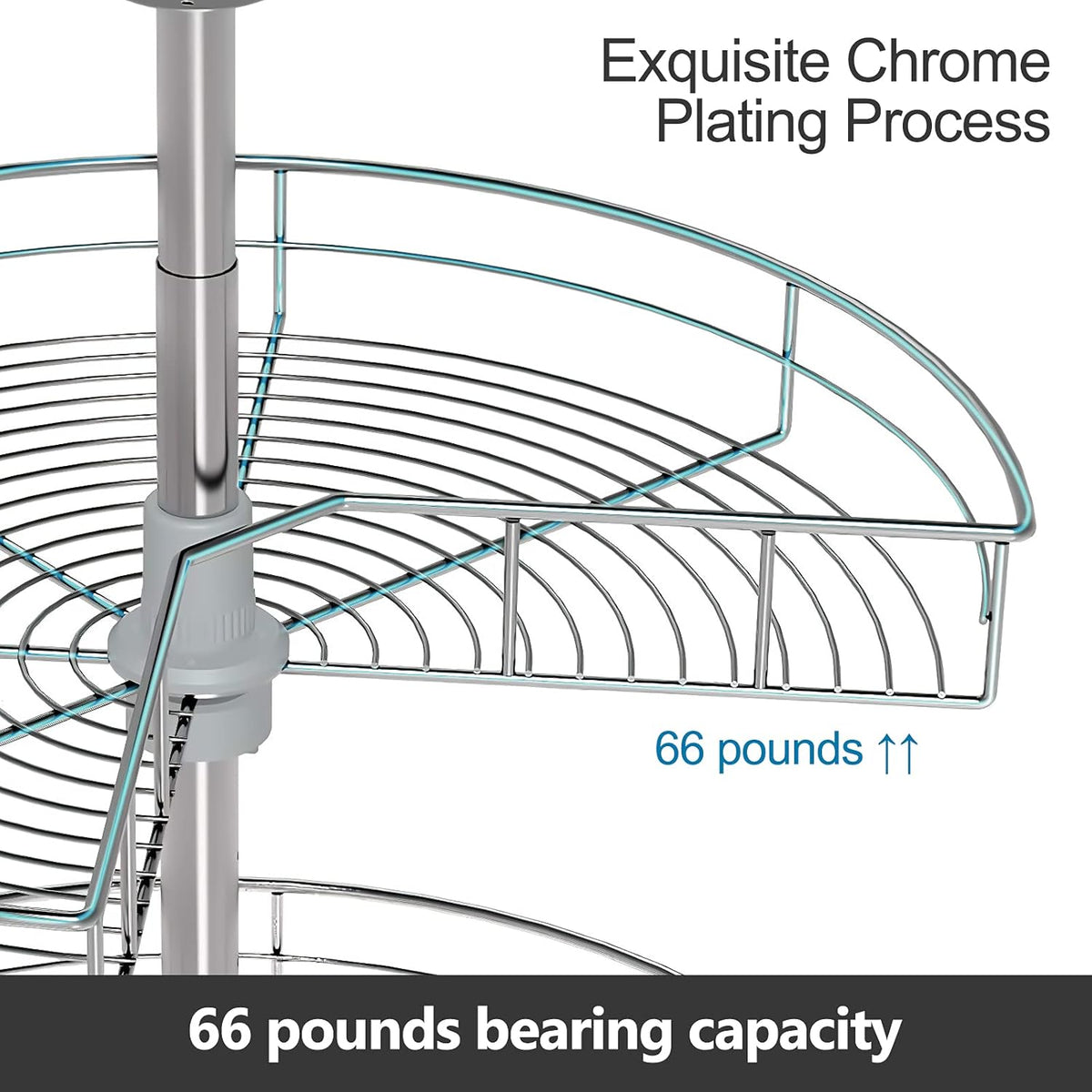 28'' 2 Tier Kidney Shaped Lazy Susan Cabinet Organizer M84044