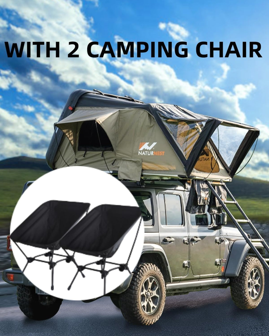 Hard Shell Rooftop Tent with 2 Chair F798705
