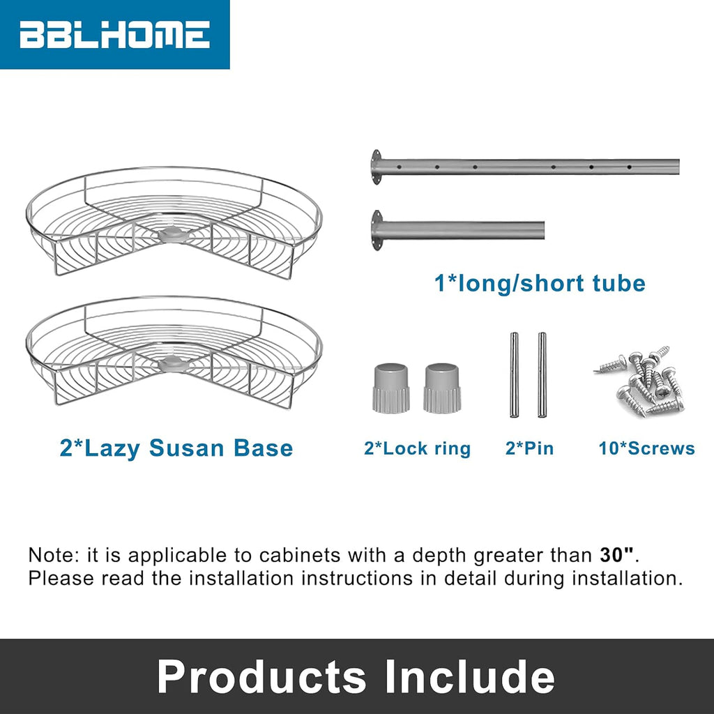 28'' 2 Tier Kidney Shaped Lazy Susan Cabinet Organizer M84044