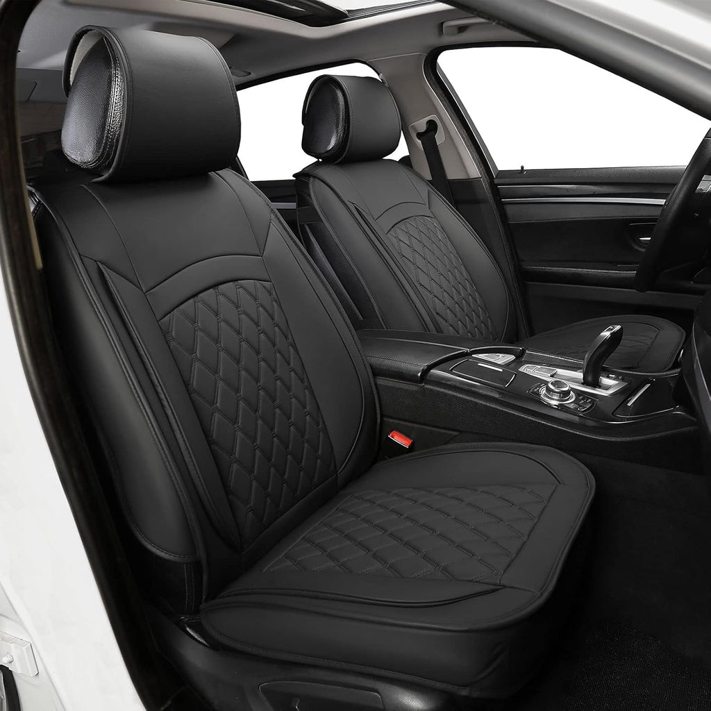Black and White Leather Car Seat Covers I108782