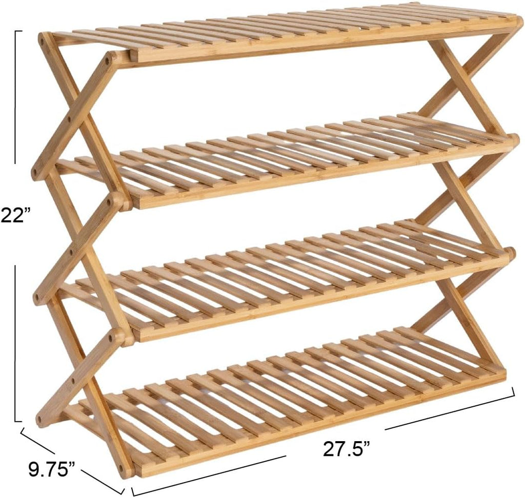 4-Tier Bamboo Folding Shoe Rack T398