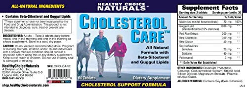 All Natural Cholesterol Care Supplement (120 Tablets) T6482