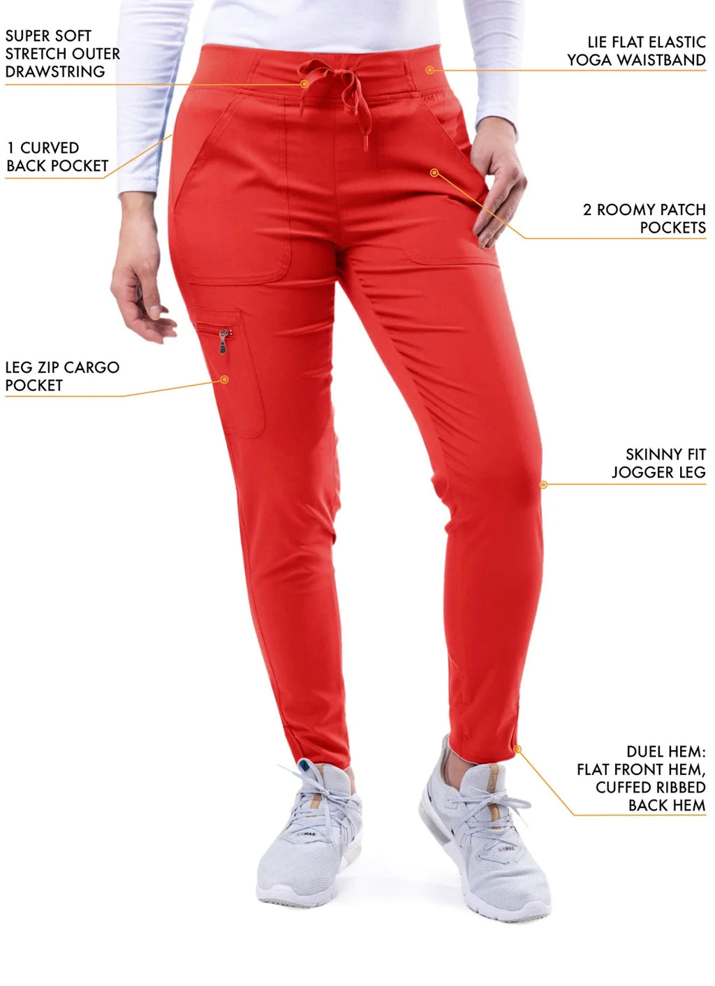 Modern V-Neck Scrub Top & Yoga Jogger Scrub Pants B891