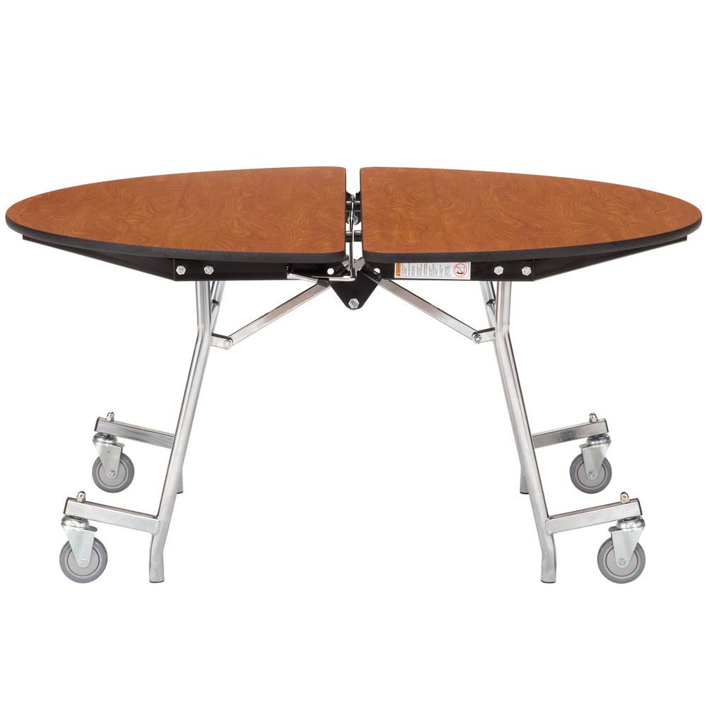 48x22 Round Mobile Cafeteria Table with Chrome Frame O648784