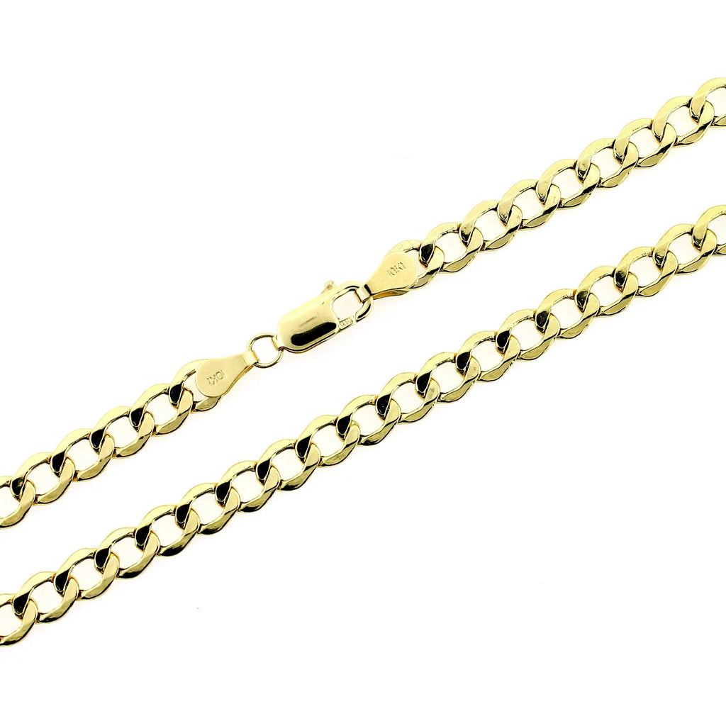 Solid Yellow Gold Cuban Link Chain Necklace 5.5MM D9838