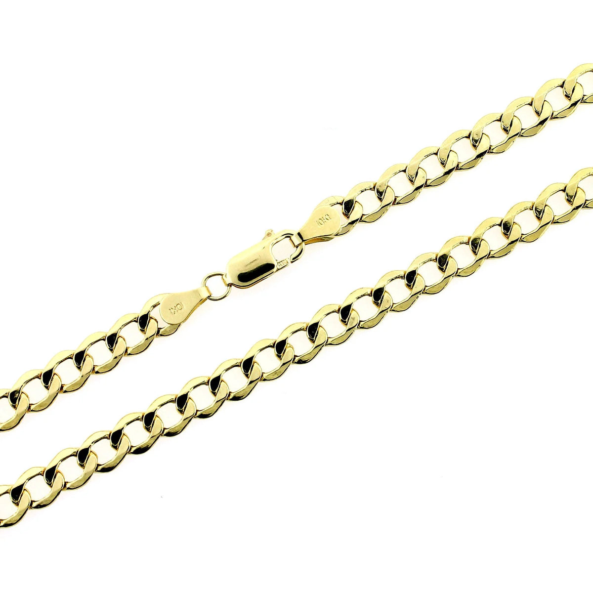 Solid Yellow Gold Cuban Link Chain Necklace 5.5MM D9838