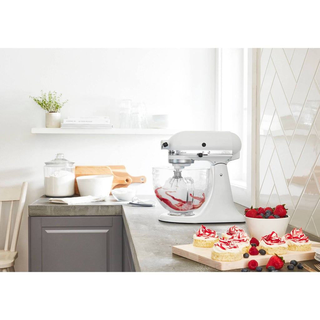 5-Quart Matte White Glass Bowl Stand Mixer K71818