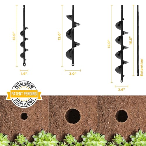 3 Pack Spiral Hole Planter Drill Bit with Extension X80355