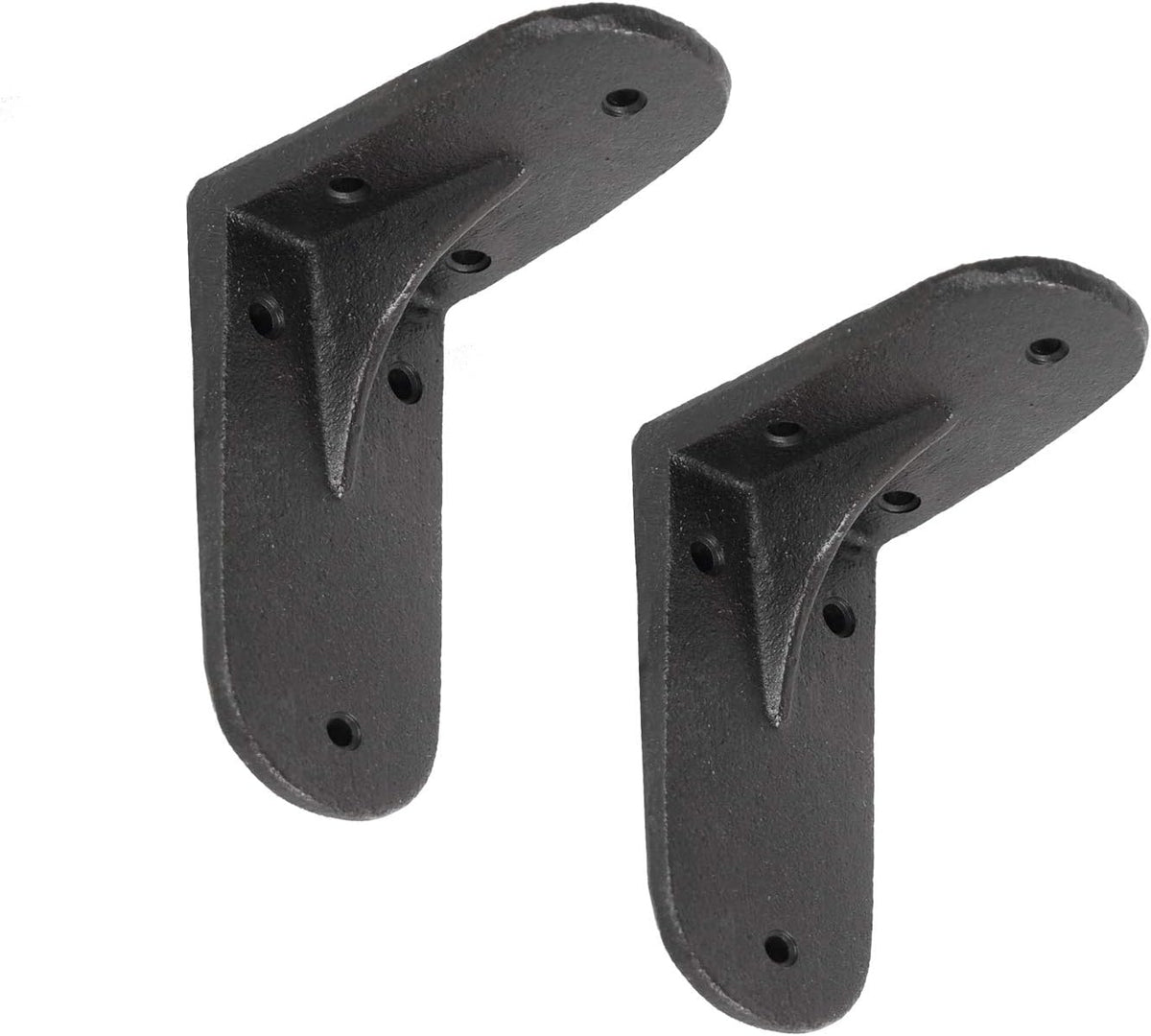 Black 2 Pack Cast Iron L-Shaped Shelf Bracket Q45554