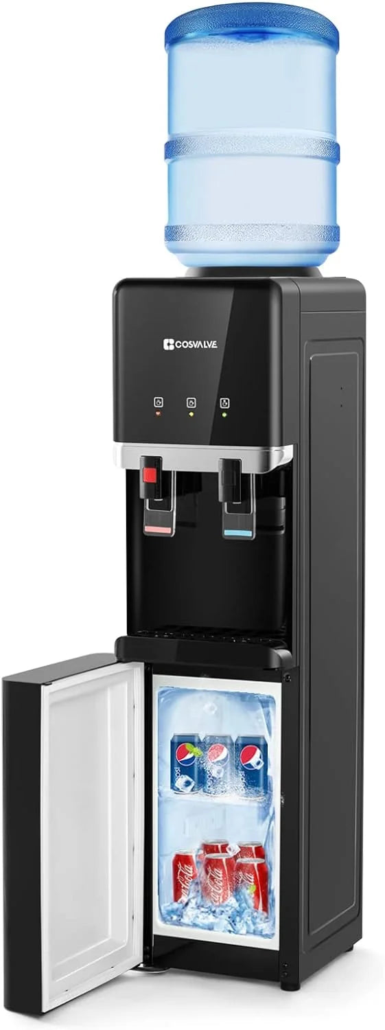 5 Gallon Top Loading Hot Cold Water Cooler with Freezer Cabinet I59527