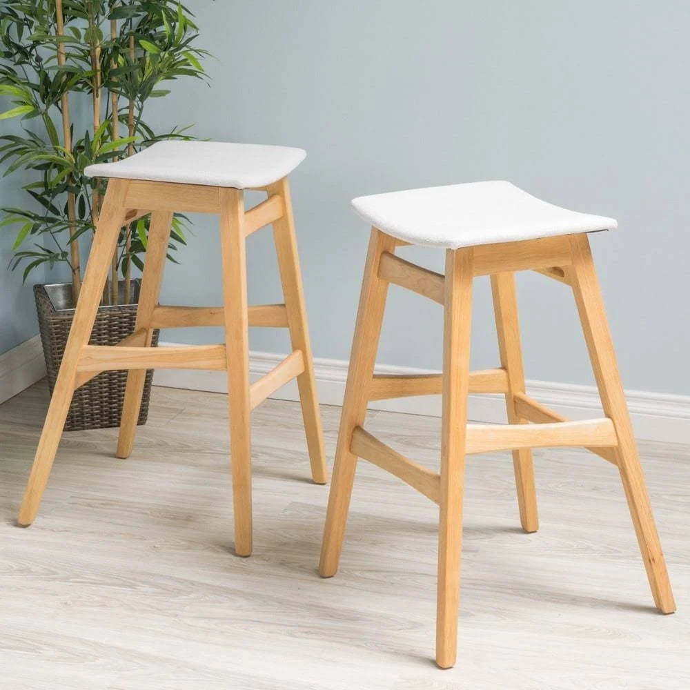 Dark Grey Fabric Bar Stool Set of 2 U99599