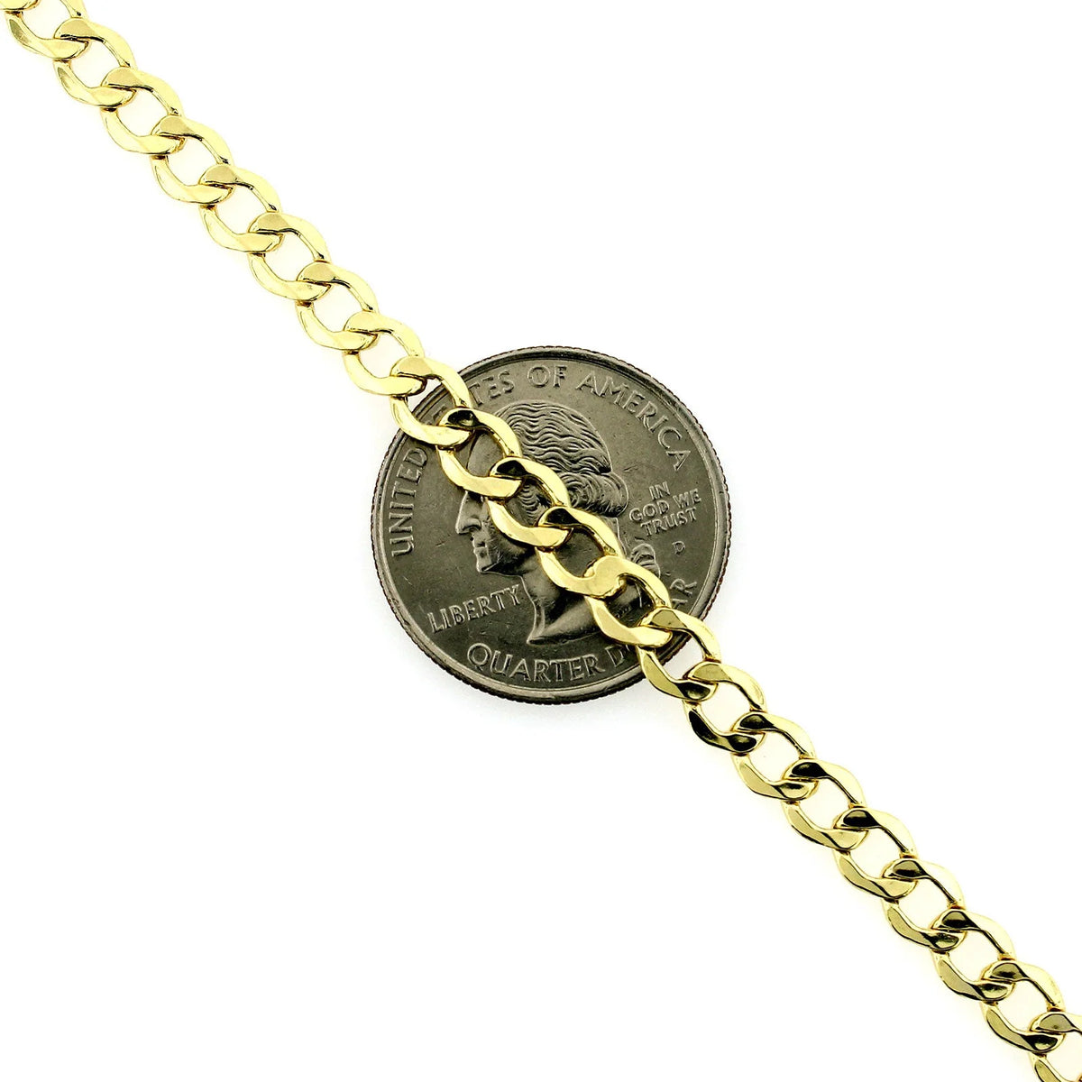 Solid Yellow Gold Cuban Link Chain Necklace 5.5MM D9838