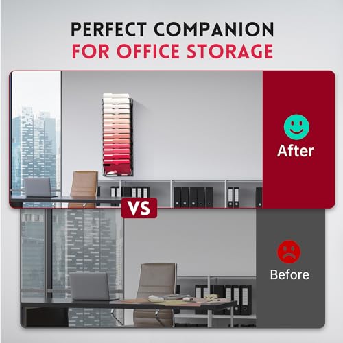 2 Pack 15-Tier Black Hanging Wall Mount File Organizer Z47573