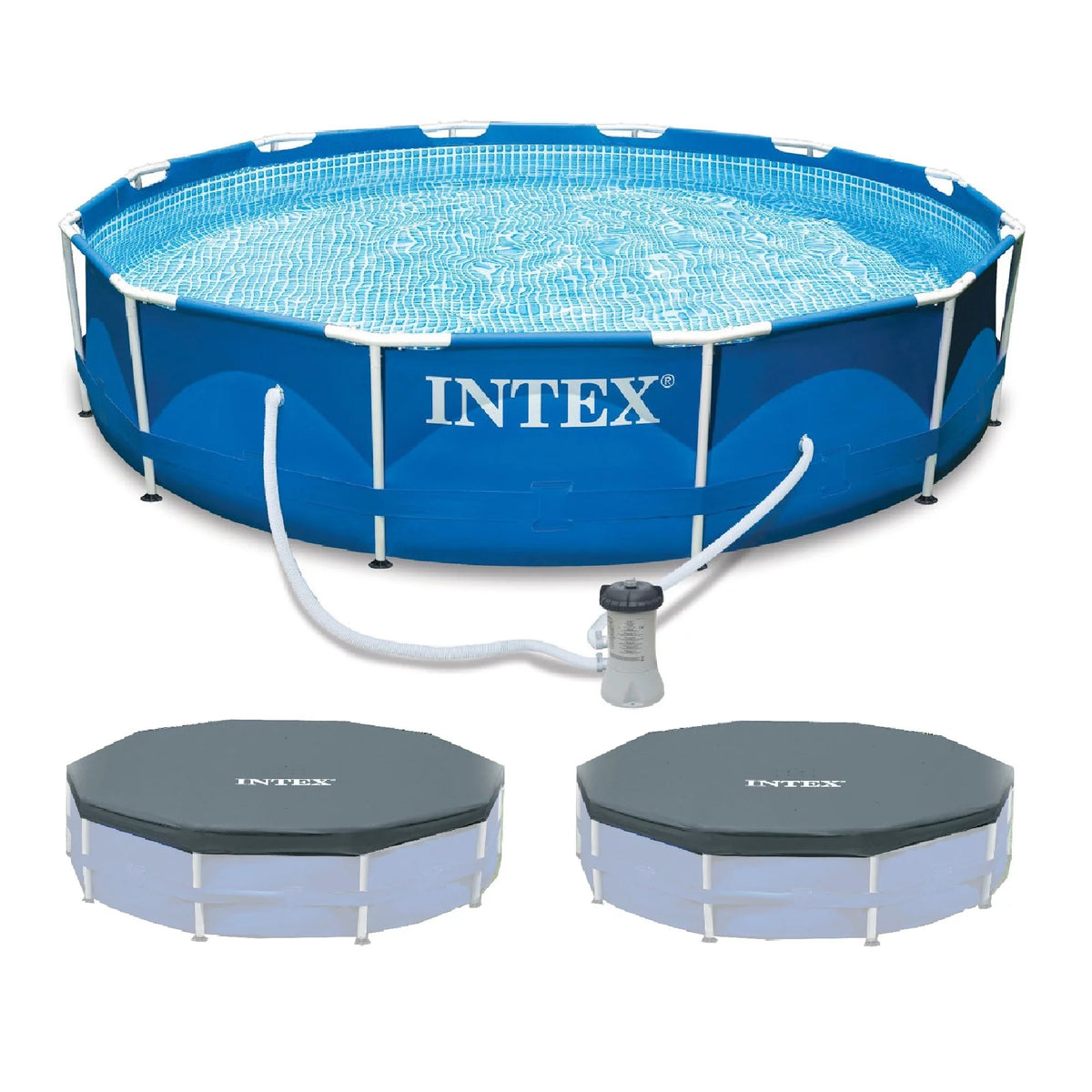 12'x30 Metal Frame Swimming Pool with Filter Pump Y9037