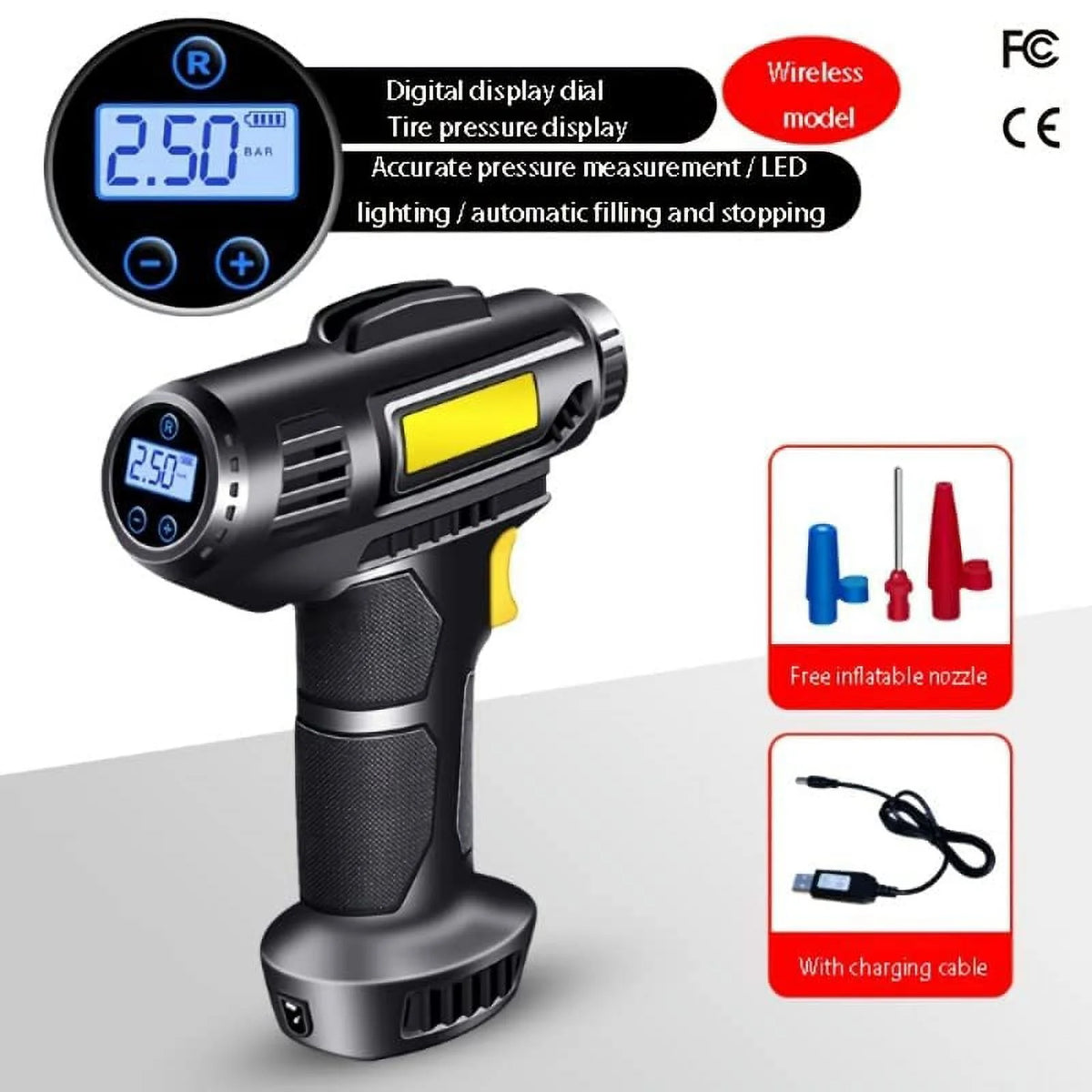 Wireless Digital Display Portable Tire Inflator Pump T954874