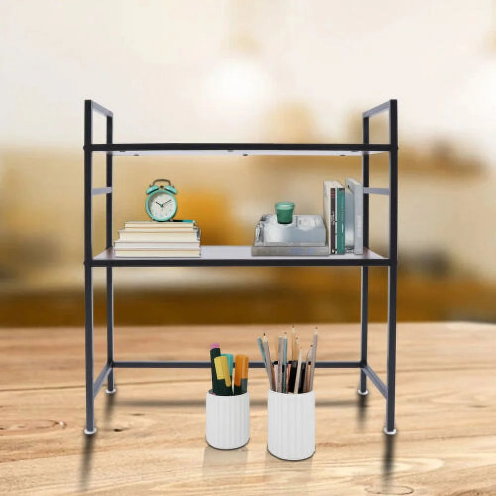 Wood Countertop Hutch Bookshelf 2PCS B380