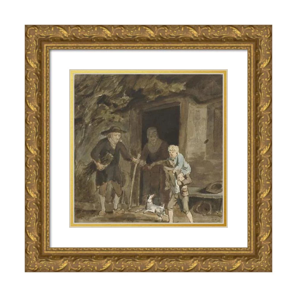 12x12 Gold Ornate Wood Frame and Double Matted Museum Art Print L585457