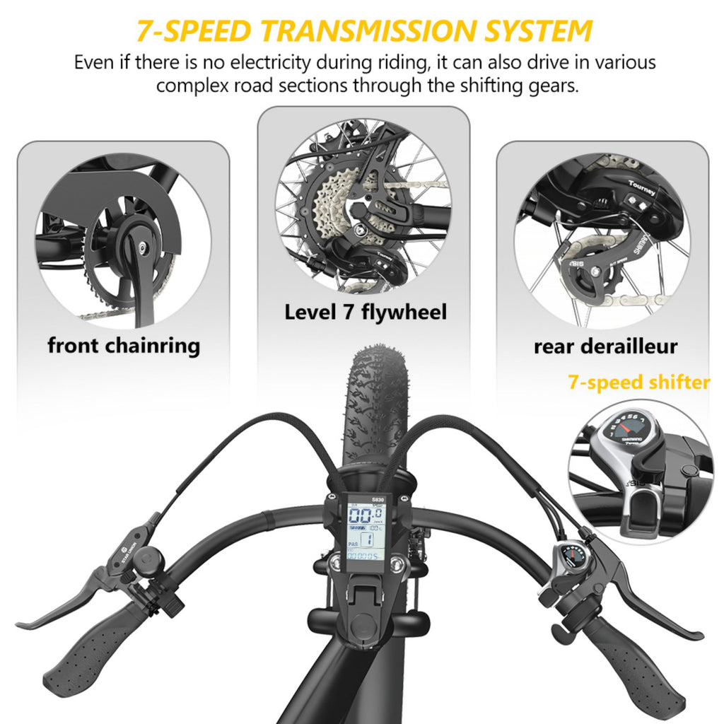 1200W Electric Mountain Bike with 26" Fat Tire A32379