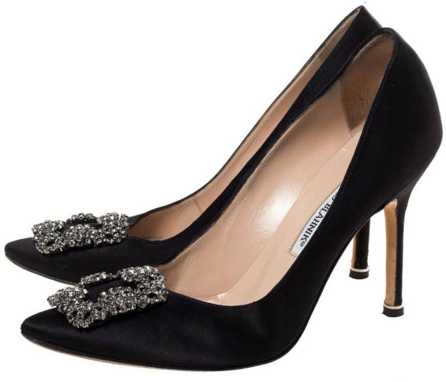 Black Satin Pump M13748
