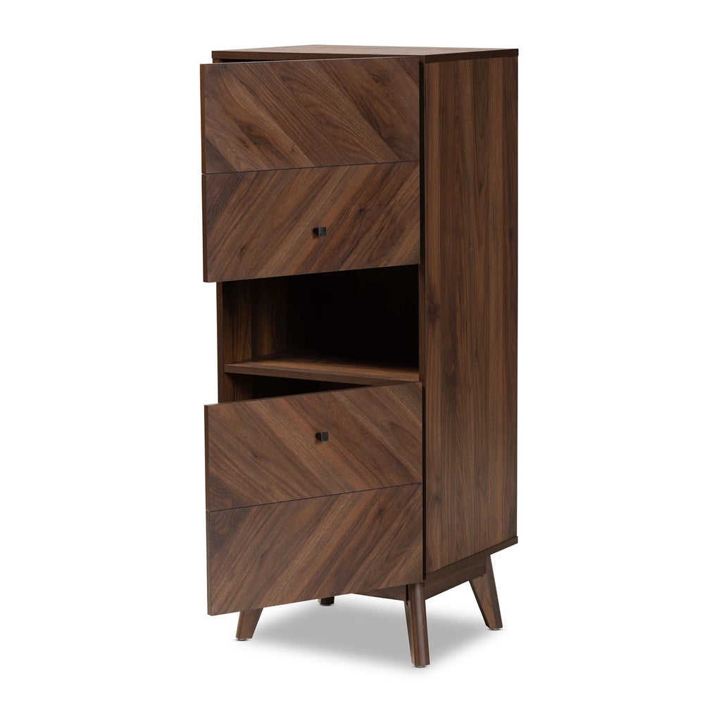 Walnut Brown Wood Storage Cabinet T867797