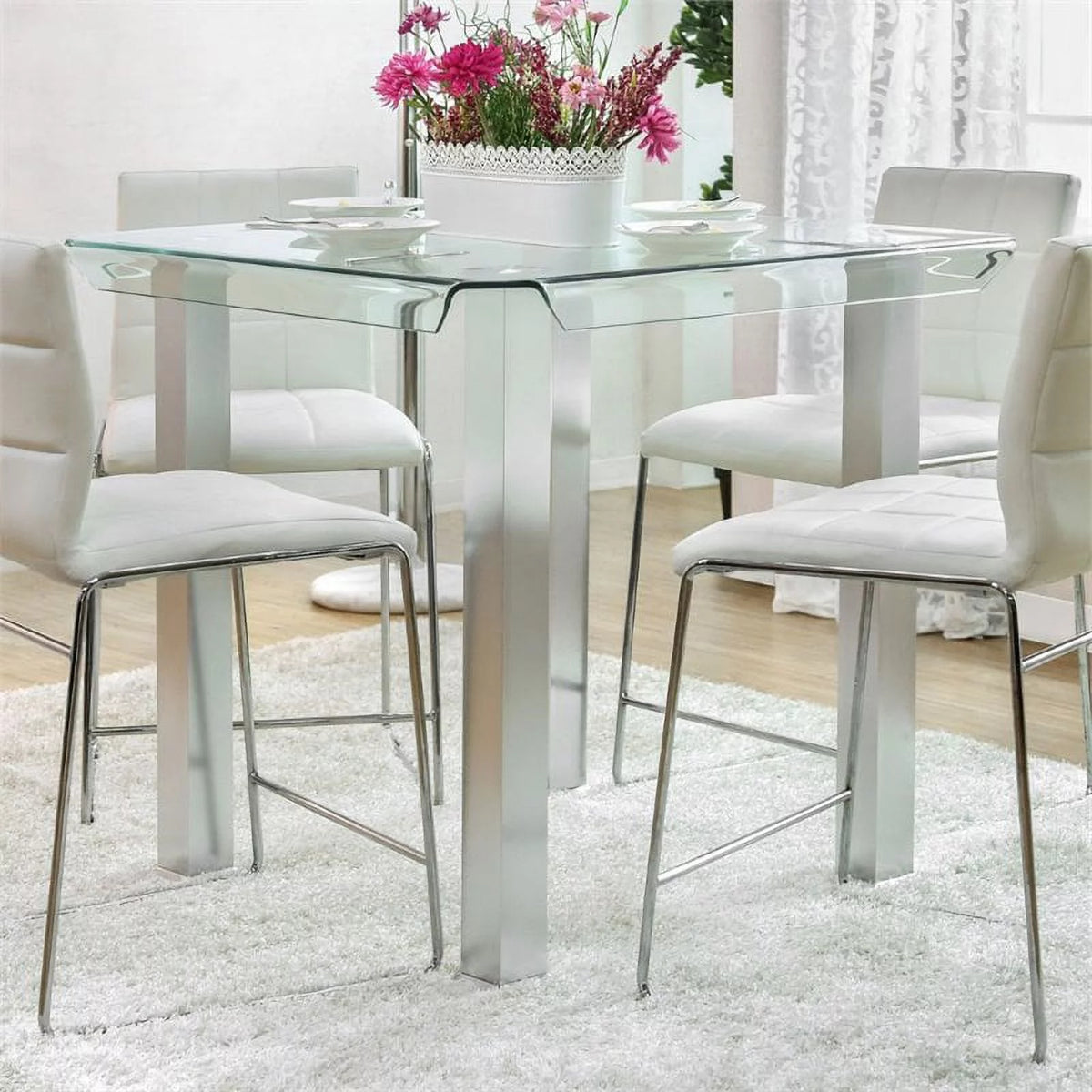 Glass Top Counter Height Dining Table J83763
