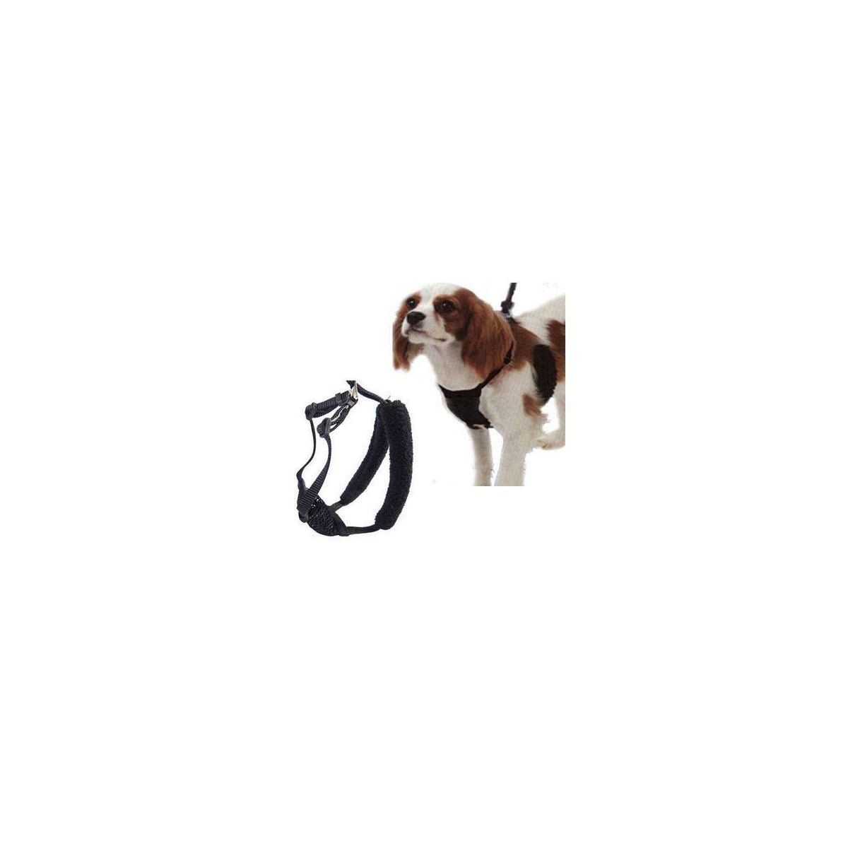 Medium Black Anti Pull Mesh Dog Harness H375803