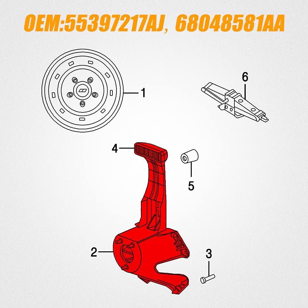 Spare Tire Carrier Mounting Bracket with Third Brake Light for 2007-2017 Jeep Wrangler JK Unlimited W9611