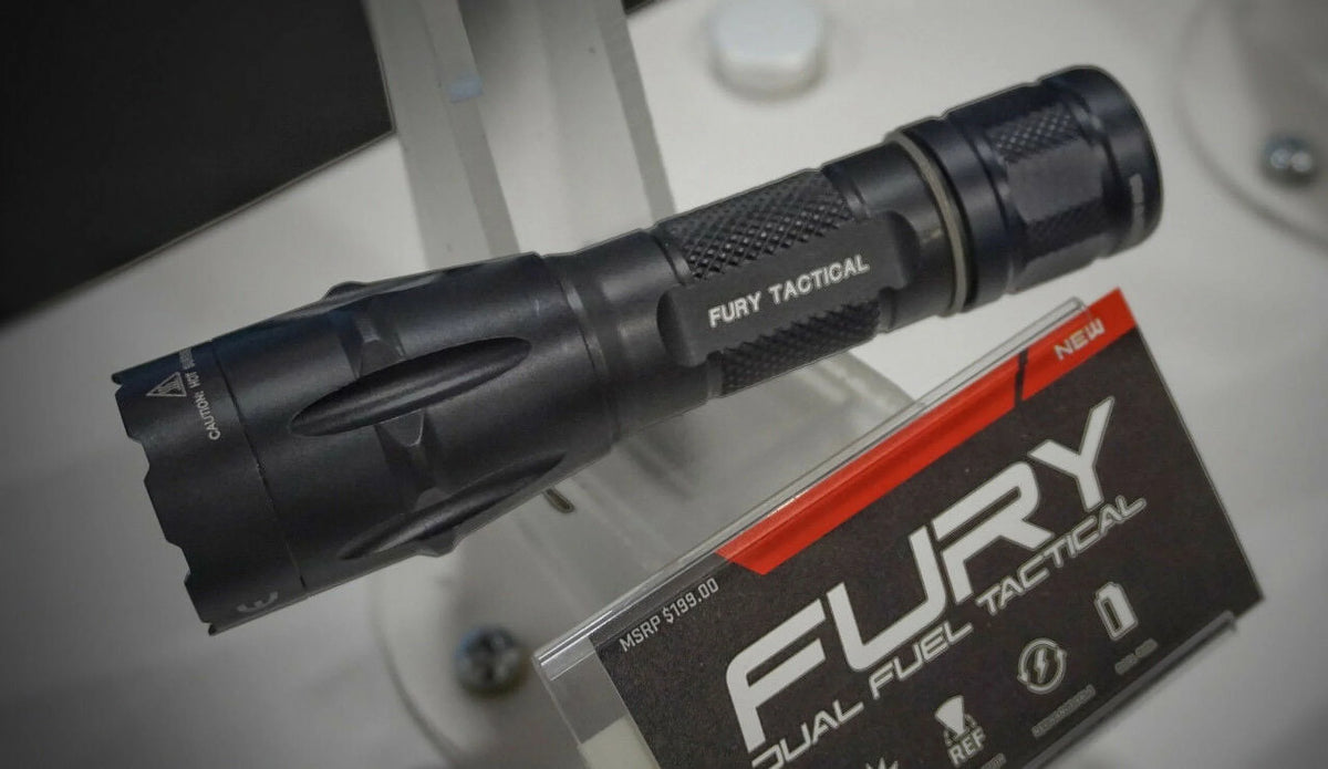 Dual Fuel LED Tactical Flashlight with 2 Extra CR123 R1571
