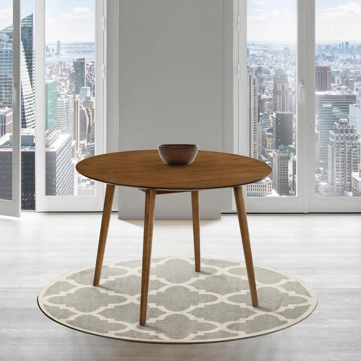 42" Round Walnut Wood Dining Table P1556