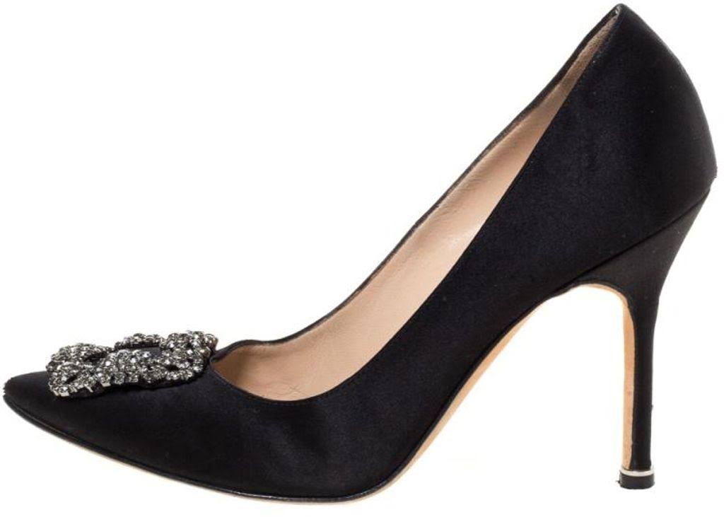 Black Satin Pump M13748