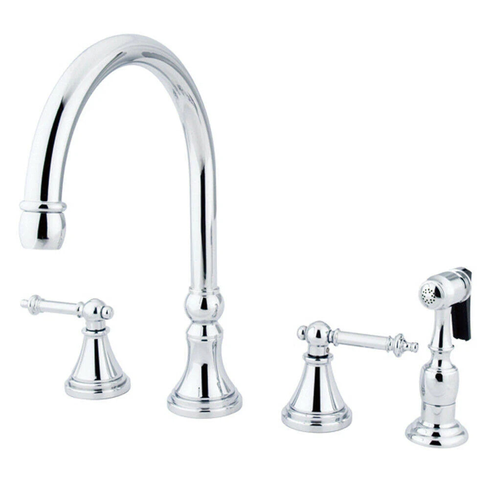 Polished Chrome Kitchen Faucet with Brass Sprayer Y435