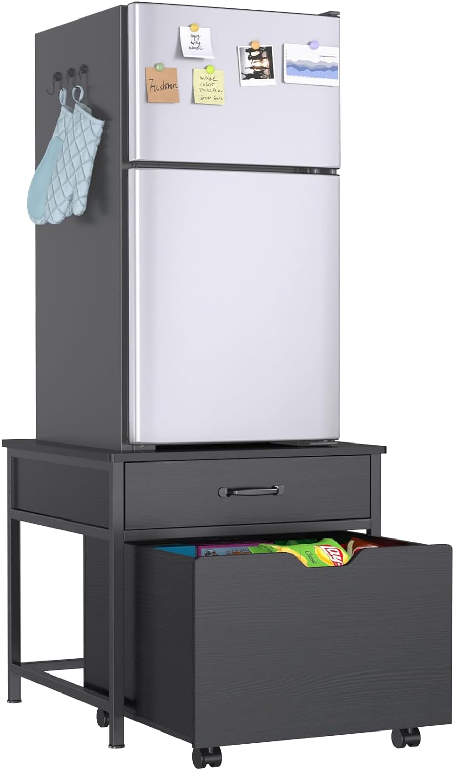Mini Fridge Stand with Storage Rolling Cabinet 220LBS Capacity A776