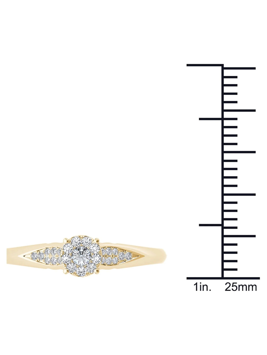 10K Yellow Gold Diamond Cluster Ring A674